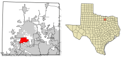 Location of Argyle in Denton County, Texas