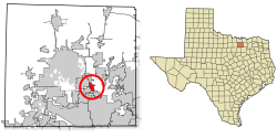 Location of Lake Dallas in Denton County, Texas