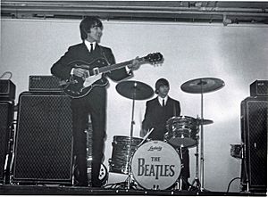 George Harrison and Ringo Starr, King's Hall, Belfast 1964 (18226096790)