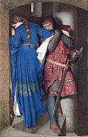 Hellelil and Hildebrand, the meeting on the turret stairs, by Frederic William Burton