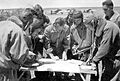 Italian pilots studying a map in Egypt (Sept 1940)