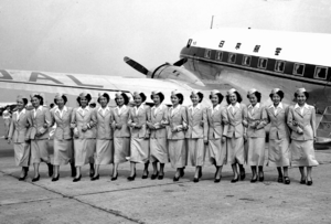 Japan Airlines DC-3 Kinsei PI-C7 Air Hostesses August 27 1951 Photo 1