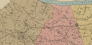 La Prade Map 1888 of Chesterfield County (zoom on Midlothian Mines)