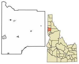 Location of Onaway in Latah County, Idaho.