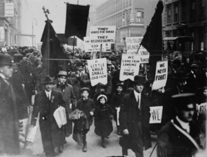 Lawrence textile strikers parading in New York City