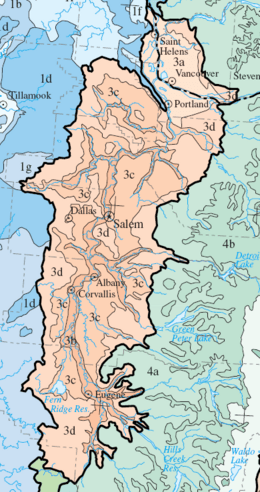Level IV ecoregions, Willamette Valley