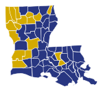 Louisiana Republican Presidential Caucuses Election Results by County, 2016