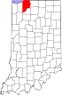 State map highlighting LaPorte County