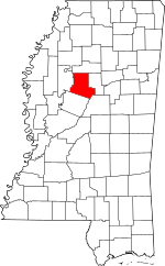 Map of Mississippi highlighting Carroll County