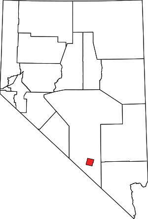 Location of the county within Nevada, United States in 1987–1989.