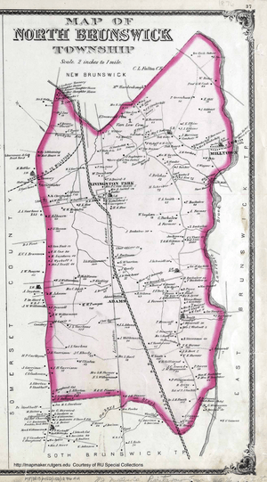 Map of North Brunswick 1876