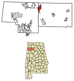 Location in Marion County and Winston County, Alabama.