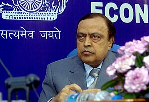 Murli Deora addressing at the Annual Economic Editors’ Conference-2008, oraganised by the Press Information Bureau, Ministry of Information & Broadcasting, Govt. of India, in New Delhi on November 26, 2008 (1).jpg