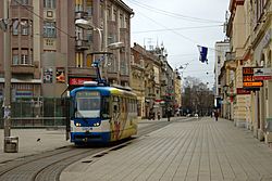 Osijek, Trg Ante Starčevića, tramvaj