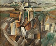 Pablo Picasso, 1909, The Oil Mill (Moulin à huile), oil on canvas, 38.1 x 45.7 cm (15 x 18 in.), Metropolitan Museum of Art