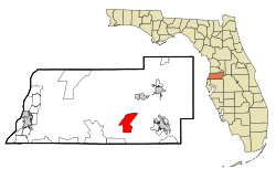 Location in Pasco County and the state of Florida