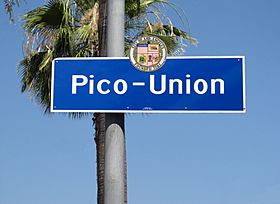 Pico-Union signage located at Pico Blvd. and Albany Street