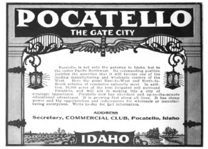 Pocatello, The Gate City, Sunset Travel Bureau of Information April 1910