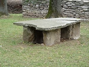 RO B Village Museum Rapciuni church stone table 1