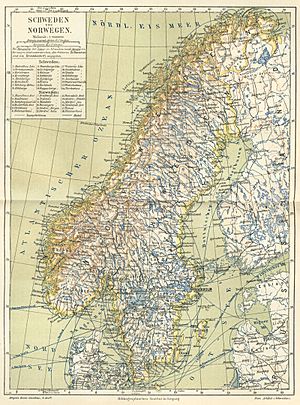 Schweden und Norwegen um 1888