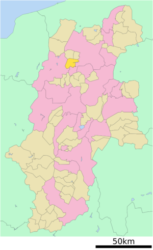 Location of Shinshūshinmachi in Nagano Prefecture