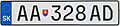 Slovak car registration plate 2023