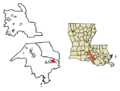 St. Martin Parish Louisiana Incorporated and Unincorporated areas Morgan City Highlighted