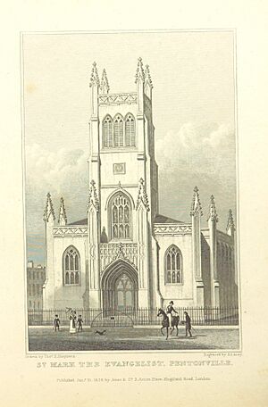 St Mark the Evangelist, Pentonville - Shepherd, Metropolitan Improvements (1828), p328