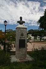 Statue of Simon Bolivar in Isabel II, Vieques, Puerto Rico