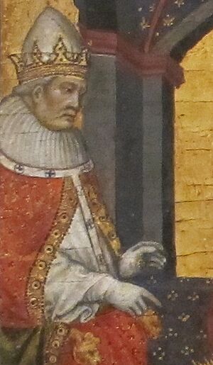 Taddeo di bartolo, s. tommaso d'aquino presenta la sua liturgia del corpus christi a urbano IV, 1403 ca. (cropped) (cropped)