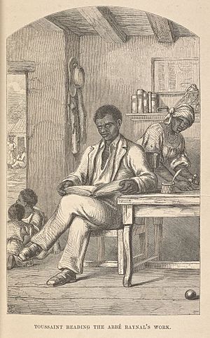 Toussaint L'Ouverture reading the Abbé Raynal's work