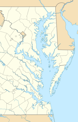 Location of Kent Island shown on a map of the Chesapeake Bay