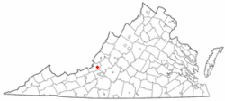 Location of New Castle, Virginia