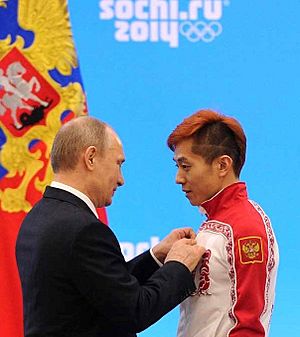 Vladimir Putin and Viktor Ahn 2014-02-24