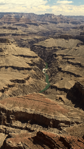 Whites Butte, Hermit Rapids on Colorado River, Granite Gorge