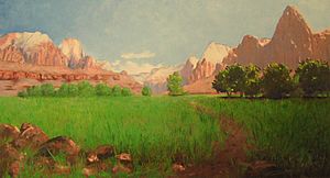 1903 painting of Zion Canyon by Dellenbaugh