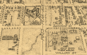 1909 Colorado Springs Benford-Bryan map - Institute Heights