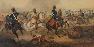 7th Hussars, charging a body of the Mutineer's Cavalry