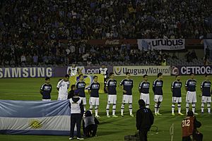 Argentina NT team line-up against Uruguay