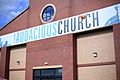 Front entrance of !Audacious Church, Manchester