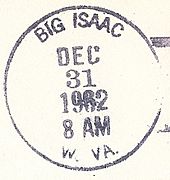 Big Isaac WV postmark
