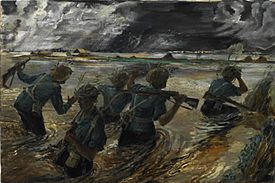 Burma - 14th Army- the Battle of the Sittang Bend. Men of the Queen's Own (royal West Kent) Regiment Making an Armed patrol Art.IWMARTLD5617