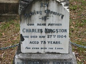 Charles Kingston headstone, Kingston Pioneer Cemetery, 2006
