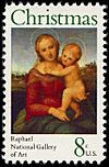 Christmas - Raphael The Small Cowper Madonna 8c 1973 issue U.S. stamp.jpg