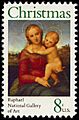 Christmas - Raphael The Small Cowper Madonna 8c 1973 issue U.S. stamp