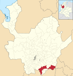 Location of the municipality and town of Sonsón in the Antioquia Department of Colombia