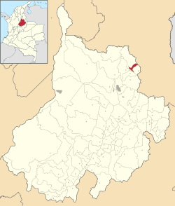 Location of the municipality and town of California in the Santander Department of Colombia.