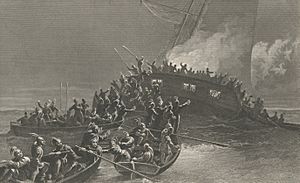 Destruction of the schooner Gaspé in the waters of Rhode Island 1772 (NYPL b12349146-422875) (cropped)