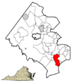 Fairfax County Virginia Incorporated and Unincorporated Areas Fort Belvoir highlighted