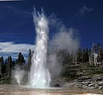 Grand geyser and vent geyser in Yellowstone National park